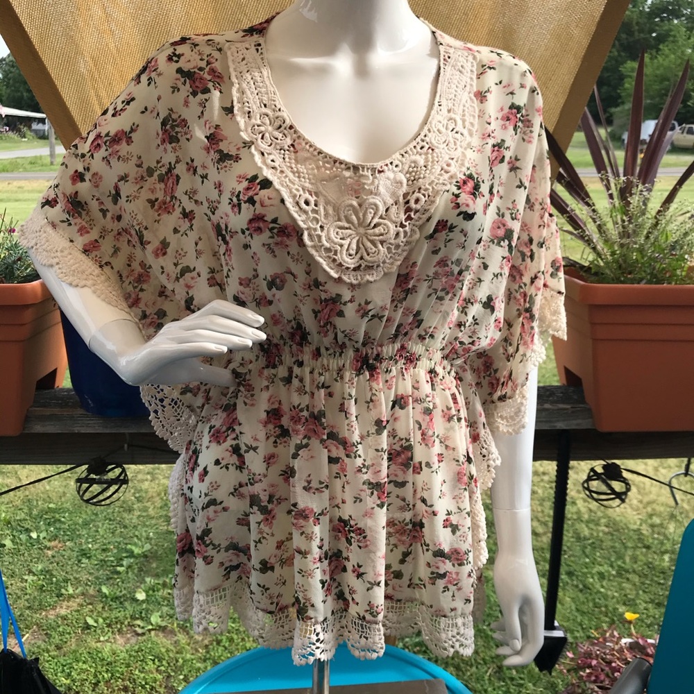 Floral Bohemian Hippie Festival Top Large